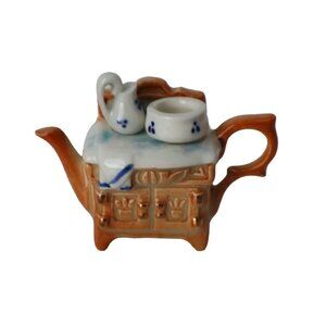 Vintage Mini Miniature Paul Cardew Wash Stand Cupboard Tea Pot Teapot